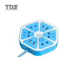 TDS Port.Ext.Socket 4 Gang Multi 4USB2A-1.8Meter