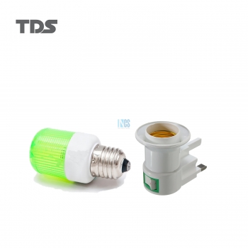 TDS ADAPTER UK E27 HOLDER WITH LED BULB-GREEN