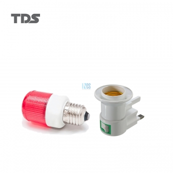 TDS ADAPTER UK E27 HOLDER WITH LED BULB-RED